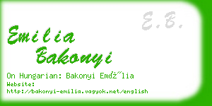 emilia bakonyi business card